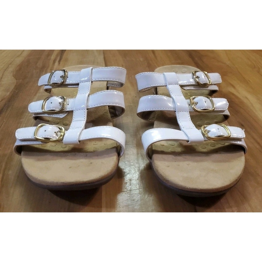 Vionic Misa Sandals Women 8 M White Patent Strappy Gladiator Comfort Adjustable - Picture 2 of 10